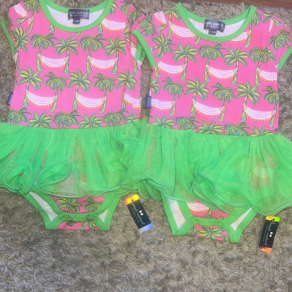 Twin Girls Simply Southern Dresses 9-12 months